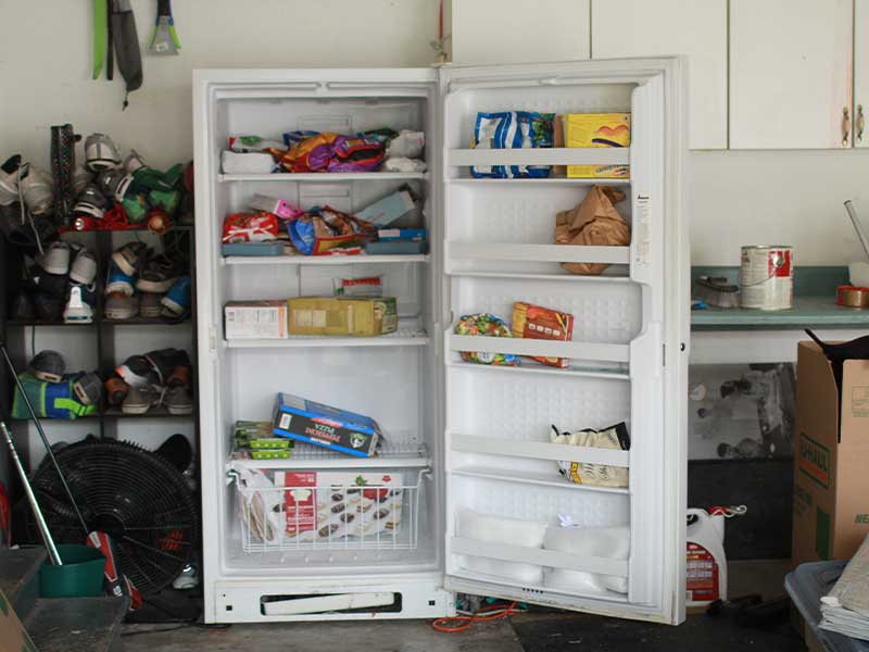 Refrigerator with the door open