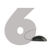 [decorative icon] 6 with computer mouse