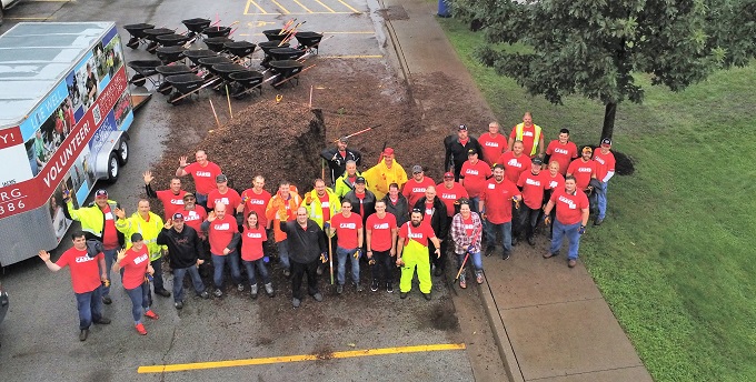 Employees help with park improvements 