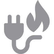 [decorative icon] plug and flame icon