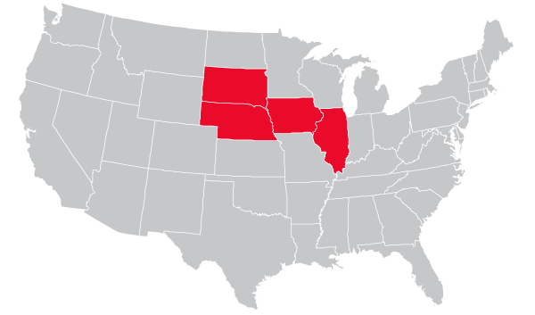Map of MidAmerican Service Area