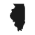 state of Illinois icon in a dark grey color