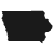 state of Iowa icon in a dark grey color