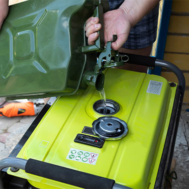 putting gas in a portable generator