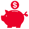 Coin and Piggy bank icon