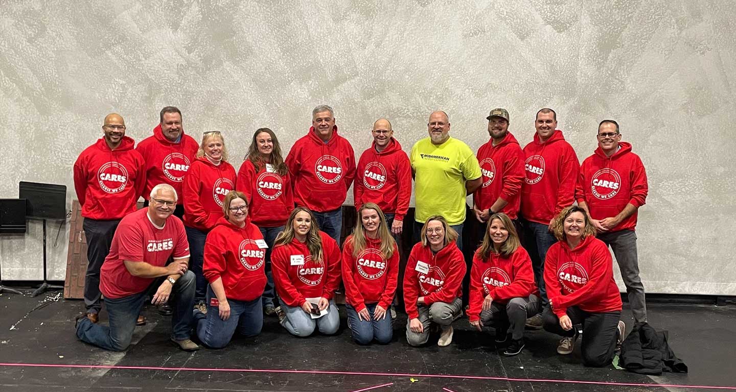 Group of people at the playhouse, CARES volunteer event