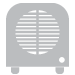 gray icon of a space heater