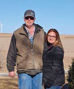 Trevor and Mandy, landowners who host some of MidAmerican's wind turbines on their property as part of the Shenandoah wind farm.