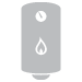 gray icon of a water heater tank